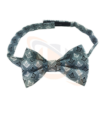 Masonic 100% Silk Woven Craft Bow Tie with Square Compass & G Green Unique_Regalia